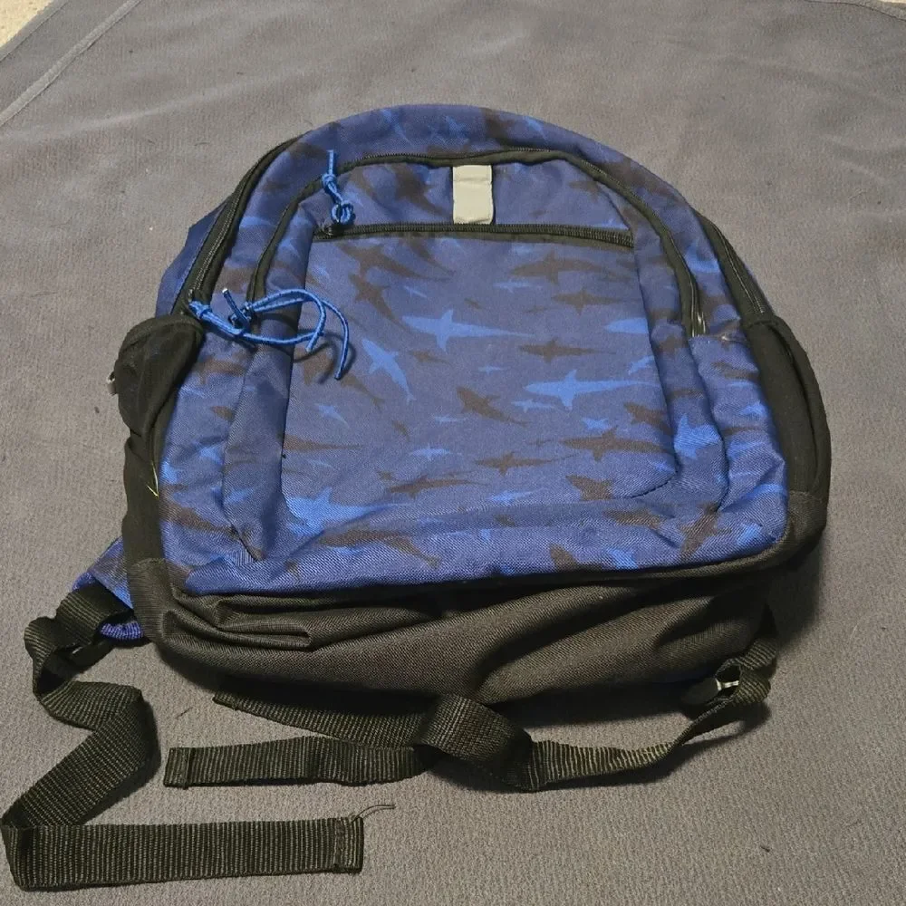 Blue and Black Kids Shark Backpack